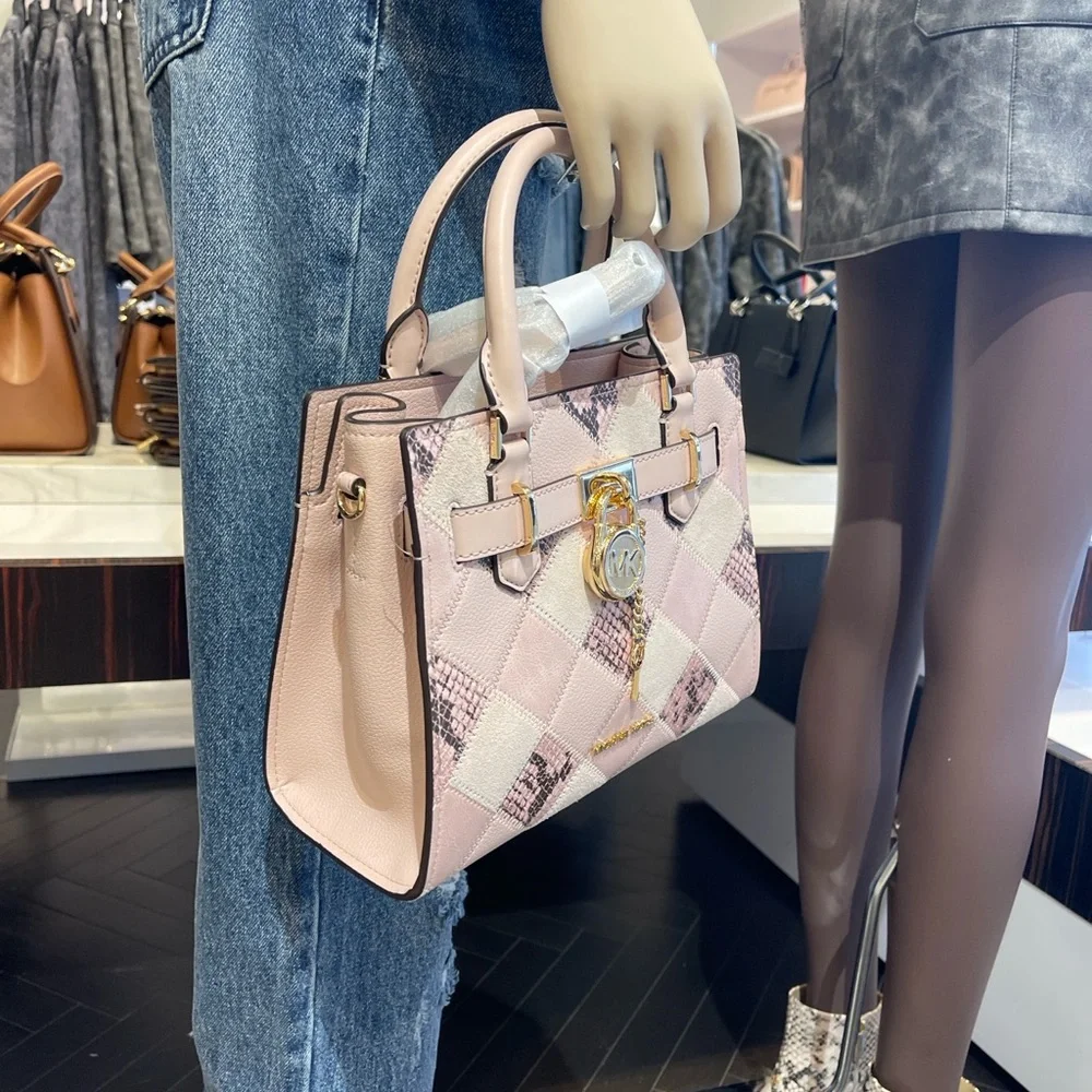 MICHAEL KORS Hamilton Sm Patchwork Snake Embossed Satchel Crossbody
Powder
NWT - Picture 7 of 16